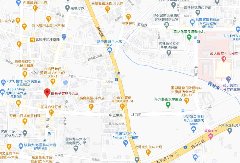 map-白巷子雲林斗六
